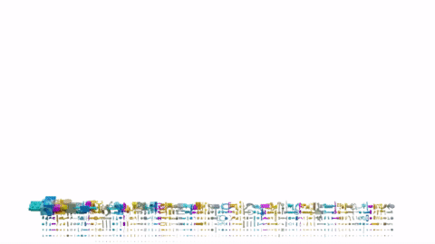  Looping animation in which one by one, items are stacked on a tray. Large objects are placed first, followed by smaller objects. At the bottom, a tiny visual list of all of the objects is seen, with each object disappearing from this list as it is added to the larger tray animation.