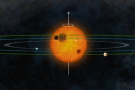 Artist depiction of a star with some planets orbiting