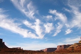 Cirrus clouds over dust source region 