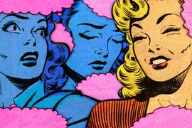 pop-art illustration of three women's faces