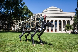 The MIT cheetah-bot in Killian Court