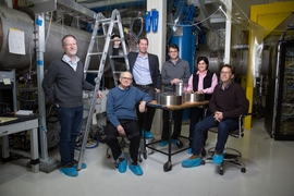 Left to right: David Shoemaker, Rainer Weiss, Matthew Evans, Erotokritos Katsavounidis, Nergis Mavalvala, and Peter Fritschel.