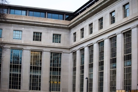 Building 2, which houses the mathematics department, includes the largest installation of a new kind of ultra-efficient window ever carried out in the United States.
