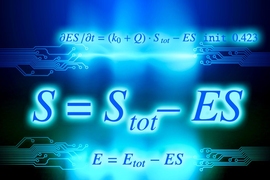 The researchers’ compiler takes as input differential equations and translates them into voltages and current flows across an analog chip.