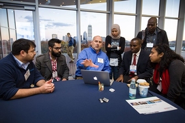 Various workshops were held throughout campus on Friday and Saturday, such as this one in the MIT Media Lab. 