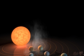 The TRAPPIST-1 star, an ultra-cool dwarf, has seven Earth-size planets orbiting it.