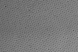 This high-resolution transmission electron micrograph of particles made by the research team shows the particles’ highly uniform size and shape. These are iron oxide particles just 3 nanometers across, coated with a zwitterion layer. Their small size means they can easily be cleared through the kidneys after injection.
