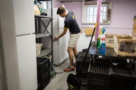 Several groups of MIT students and staff took shifts throughout the day at the Margaret Fuller Neighborhood House, a public-service organization in Cambridge — and frequent volunteer spot for MIT students — that provides a free computer lab and computer classes, a food pantry, meeting rooms for public activities, and after-school services and summer camp for children. 