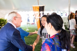 President Reif welcomed the Class of 2021 on August 28.
