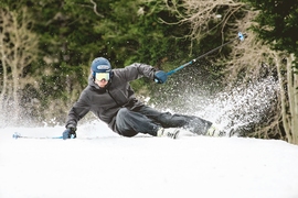 Ted Ligety freeskiing at Snowbird, Utah