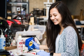 Alexa Aguilar is co-president of MIT’s Graduate Women in Aerospace Engineering (GWAE) group. “It's important to me that women have this kind of support and encouragement because I wouldn’t be here without the support of women,” she says.