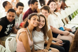 The Class of 2022, their families, and friends gathered on Kresge Oval August 27 for the President’s Convocation.