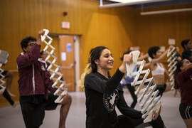 Radha Mastandrea is a co-captain of the Bhangra dance team.