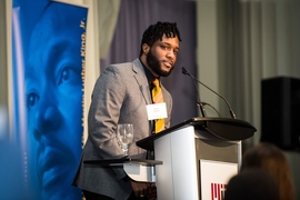 Dasjon Jordan gave his reflections on King's legacy at MIT’s MLK Luncheon.