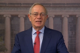 MIT President L. Rafael Reif delivers his charge to the Class of 2020.