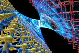 interface between the semimetal (bismuth) and the 2D semiconductor (MoS2)