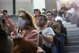 the audience in Huntington Hall