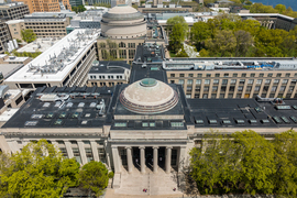 Aerial view of MIT campus with the Dome