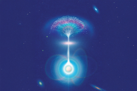 A neutron star emitting a radio beam