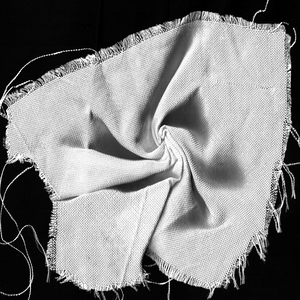 white fabric black background